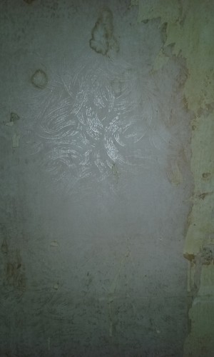 Wallpaper found at the back of the upstairs hall